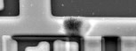 Photo of ESD damage on an integrated circuit